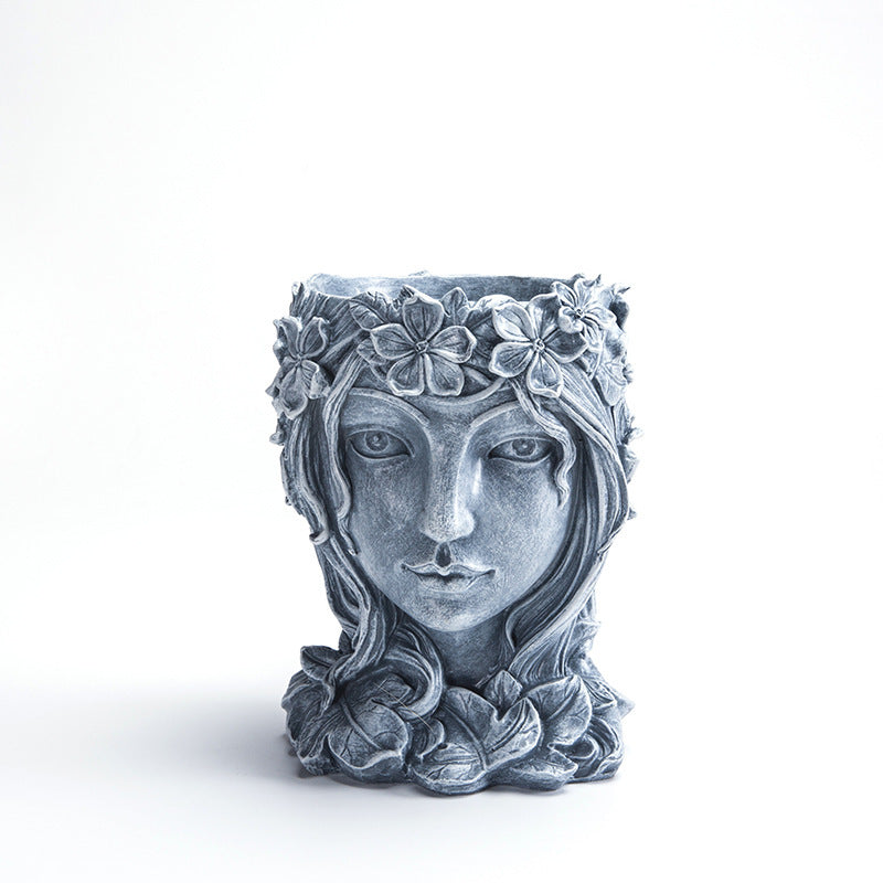 【cumpara unul si primesti unul gratis】Decorațiune de grădină, sculptură artistică a zeiței plantelor în ghiveci