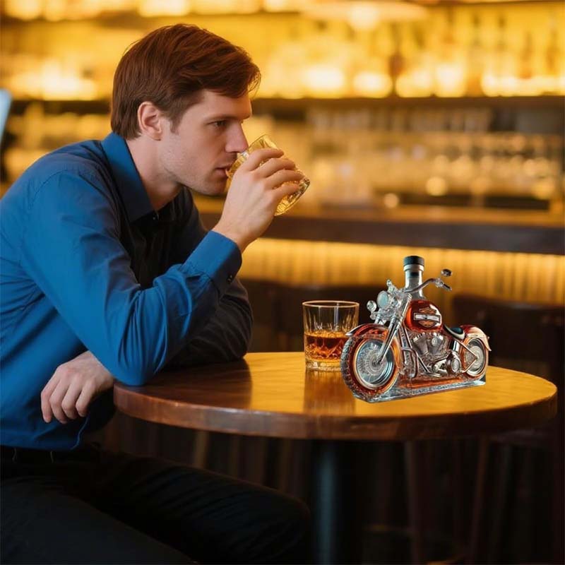 Creative motorcycle wine bottle made of glass