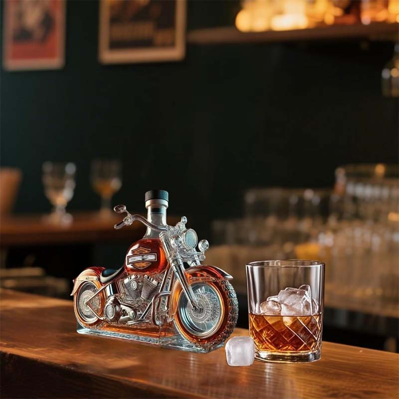 Creative motorcycle wine bottle made of glass