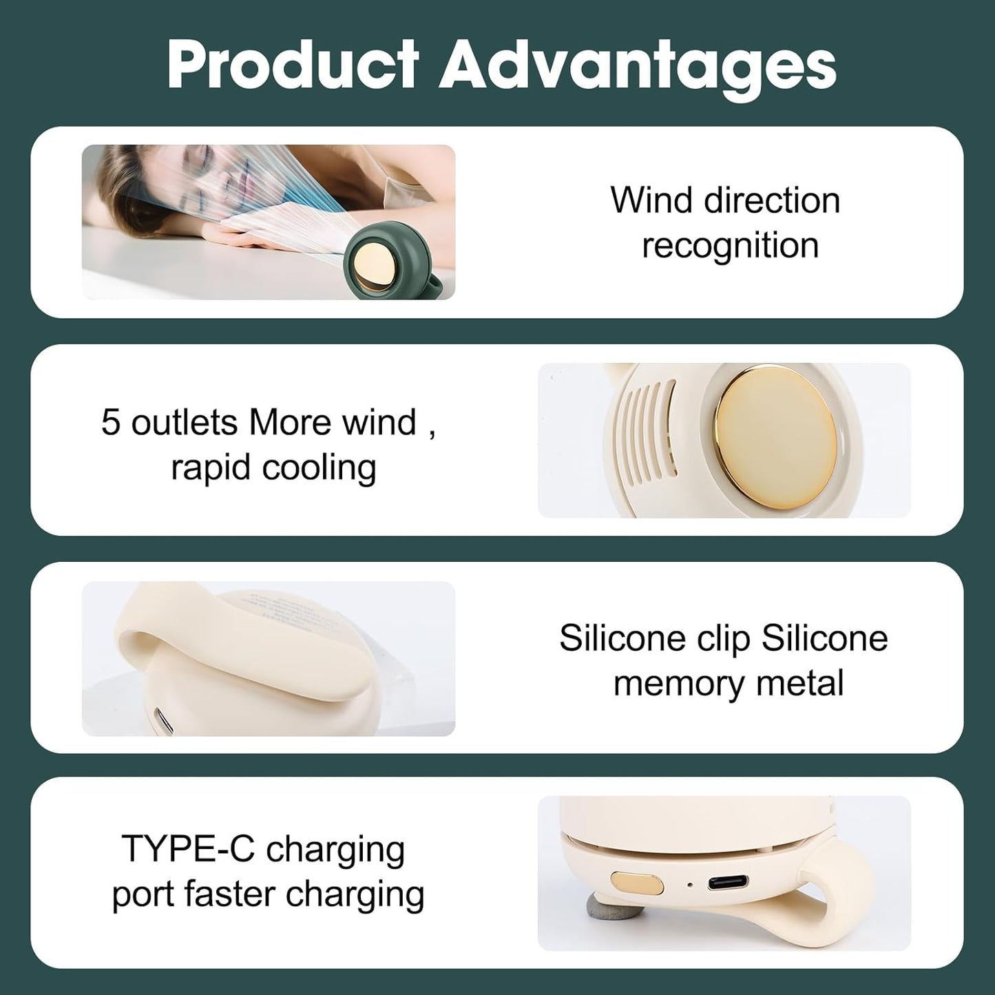 Kleiner Clip-Ventilator, geeignet für Outdoor, Camping und Reisen