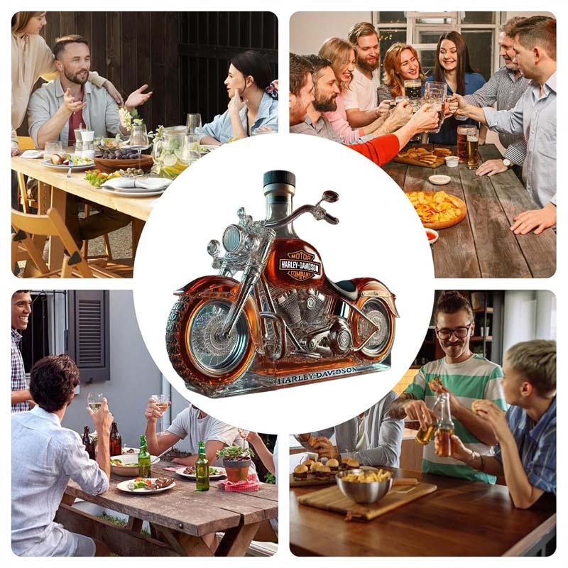 Creative motorcycle wine bottle made of glass