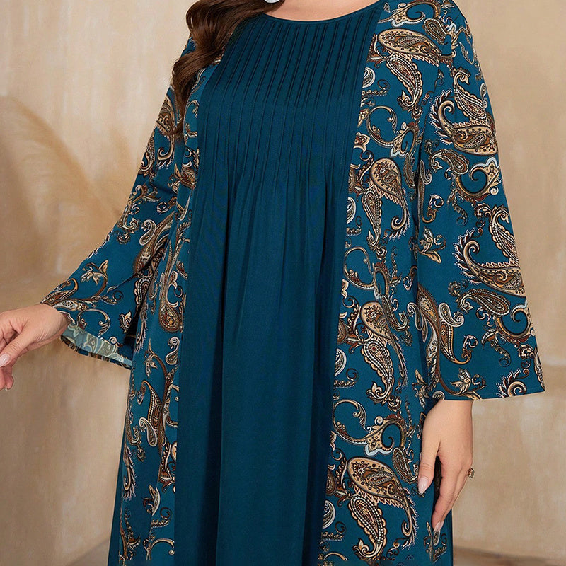 Women's Plus Size Bohemian Floral Print Maxi Dress