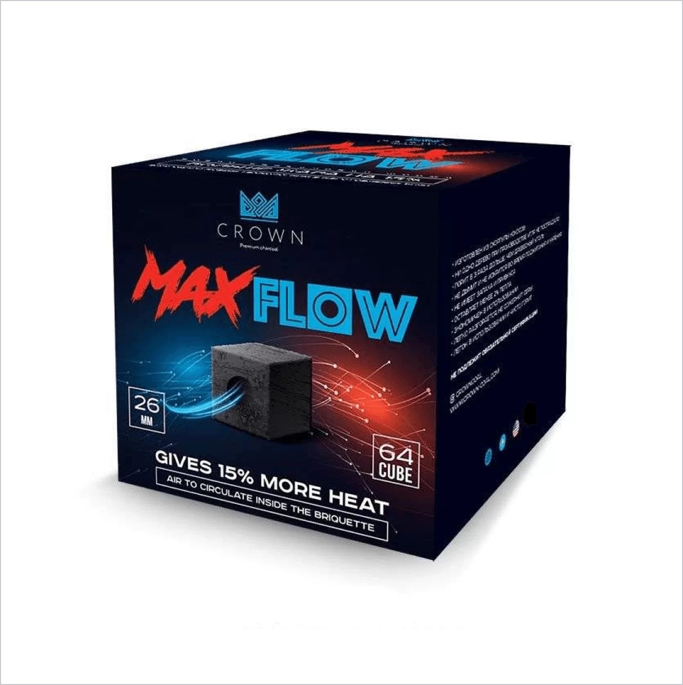 Crown Max Flow 26mm Hookah Coals