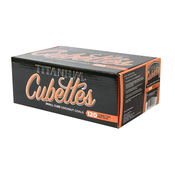 Titanium Cubettes Natural Coconut Hookah Coals 120 pieces