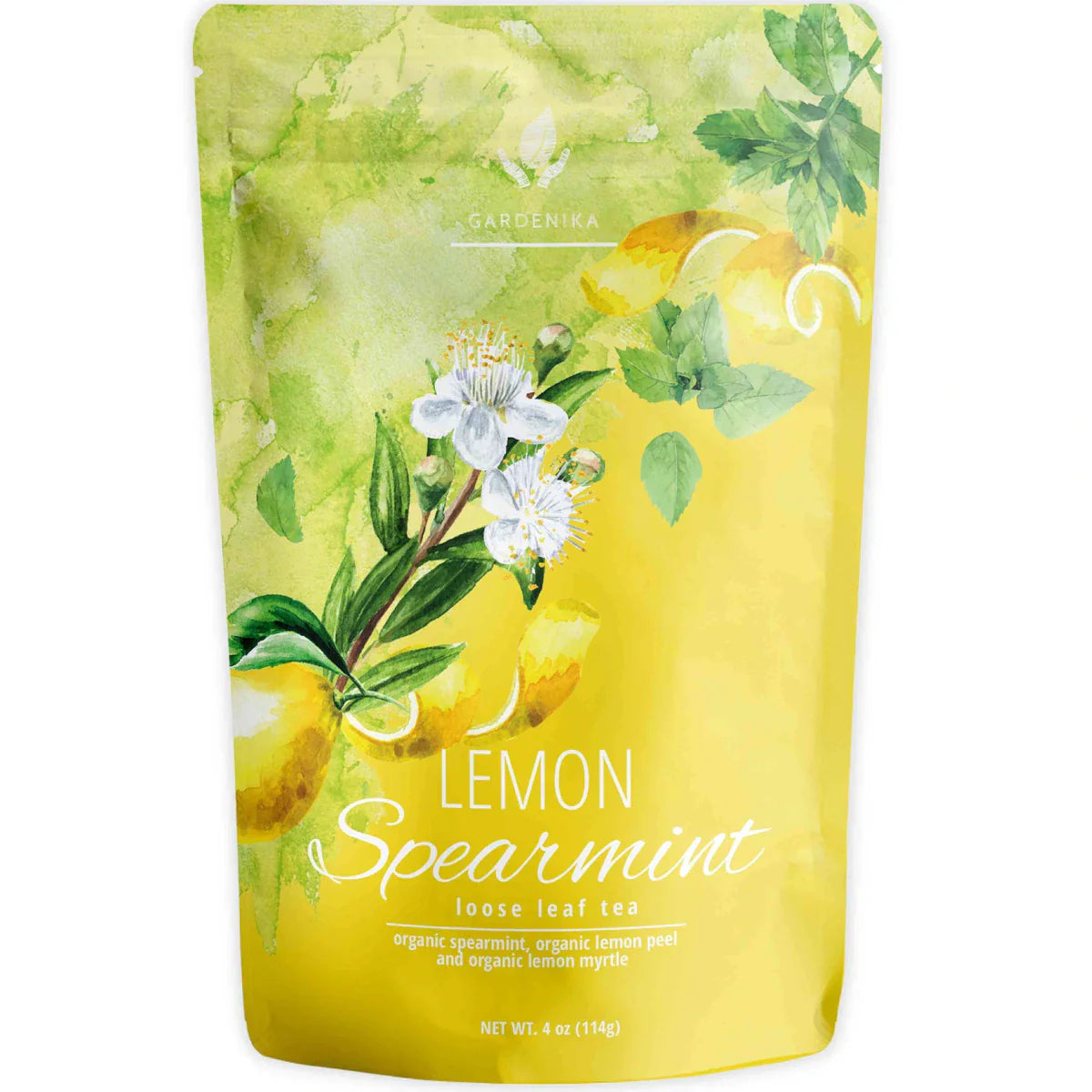 Té de hierbas Gardenika de limón y hierbabuena, hojas sueltas, orgánico certificado por el USDA, sin cafeína, 55+ tazas – 113 g (4 oz)