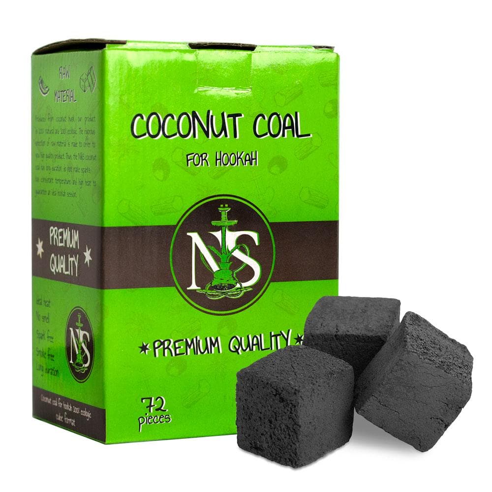 NS Hookah Natural Coconut Coal - Cubes 72 Pieces