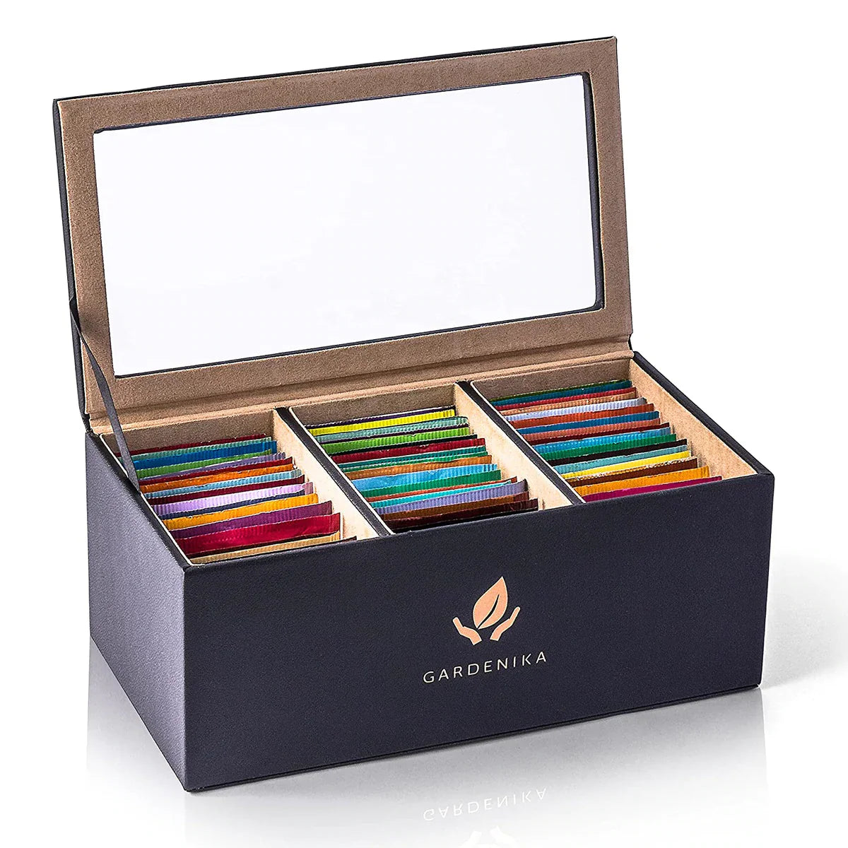Caja de regalo con muestrario de bolsitas de té de hierbas y descafeinado Stash, sin cafeína - 60 unidades, 20 sabores