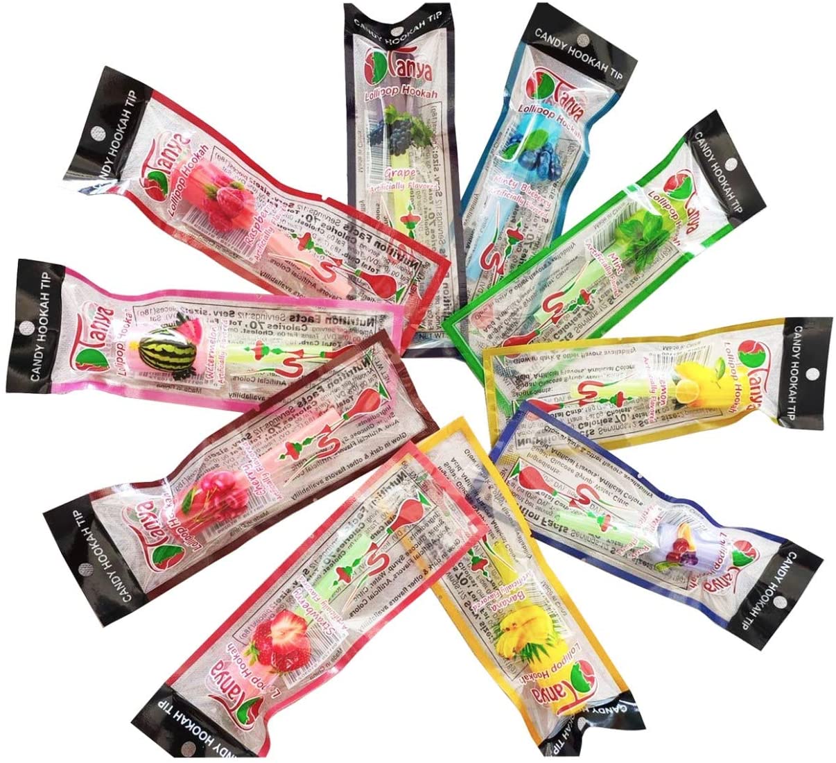 Tanya Disposable Lolly Pop Candy Hookah Tips - Jar of 50 Hookah Tips