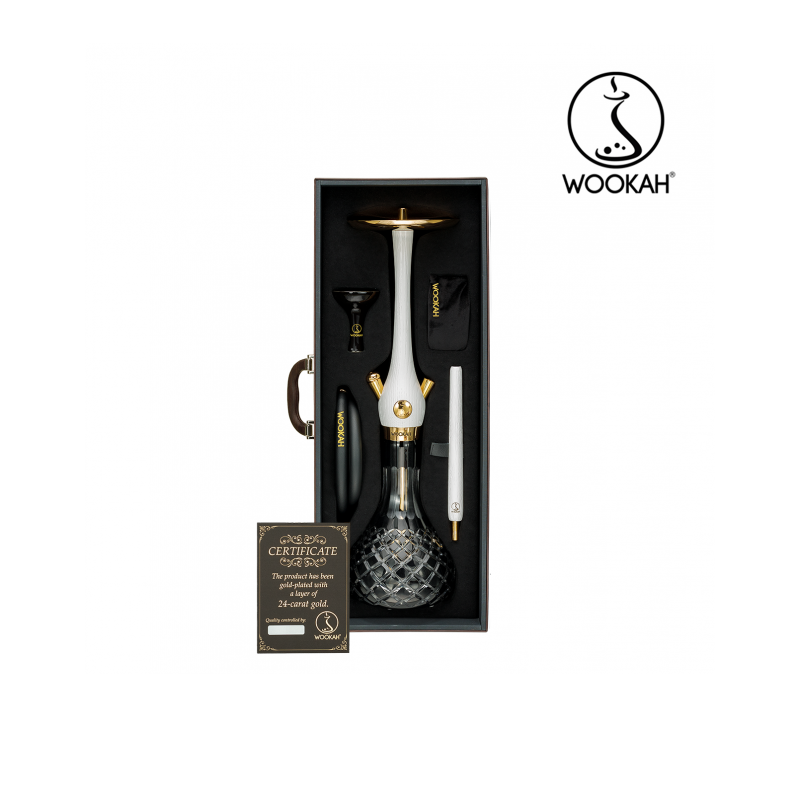 Wookah 24K Gold-Plated Check Black White Nox Hookah Set