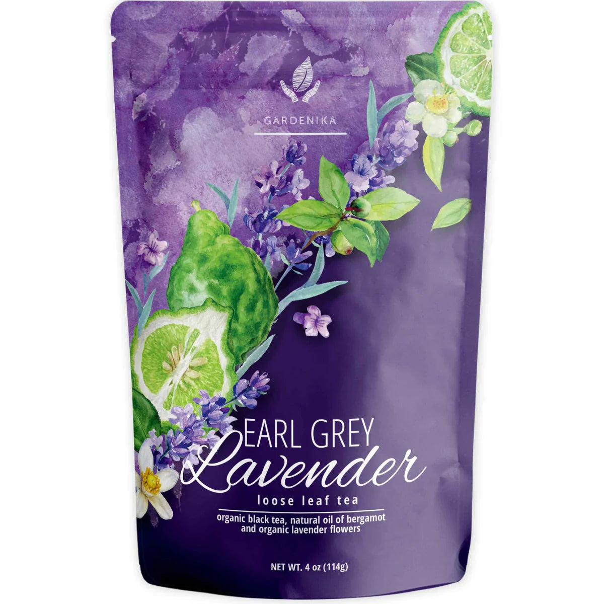 Té de lavanda Earl Grey de Gardenika, hojas sueltas, orgánico certificado por el USDA, más de 55 tazas (113 g)