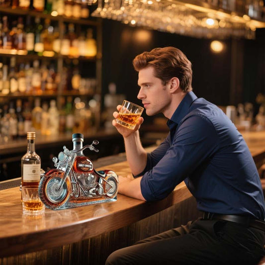 Creative motorcycle wine bottle made of glass