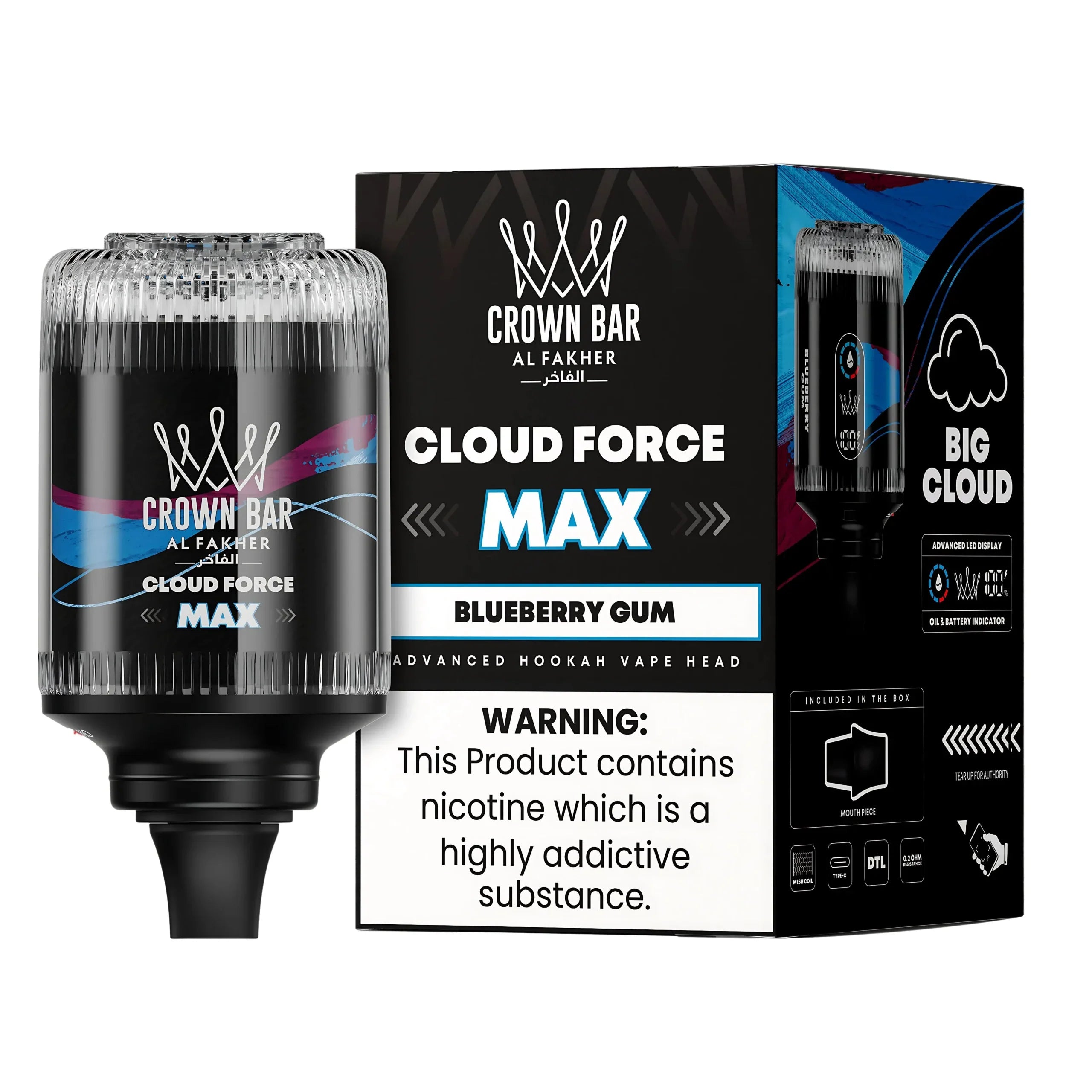 Al Fakher Crown Bar Cloud Force Max 50K E-Hookah Head