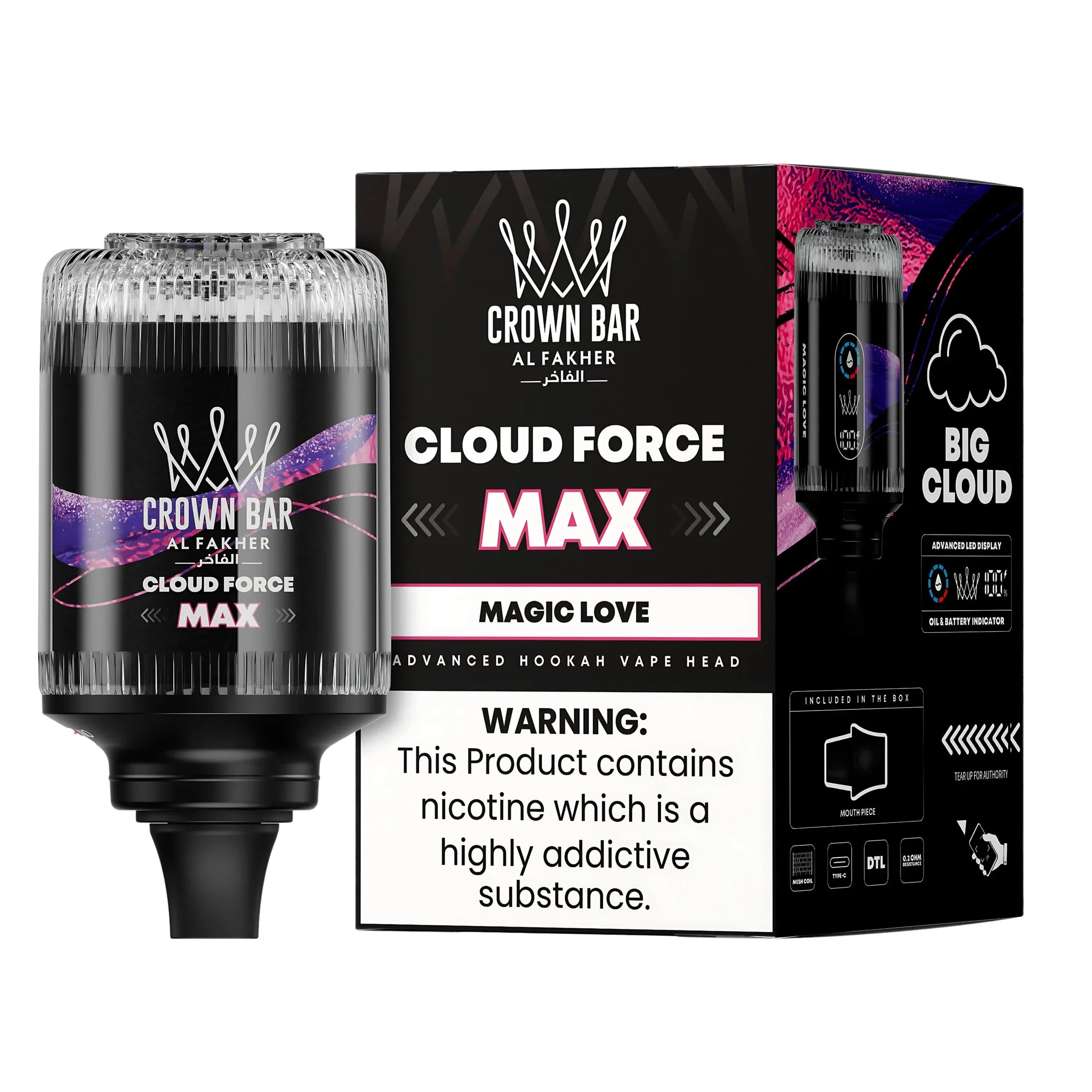 Al Fakher Crown Bar Cloud Force Max 50K E-Hookah Head
