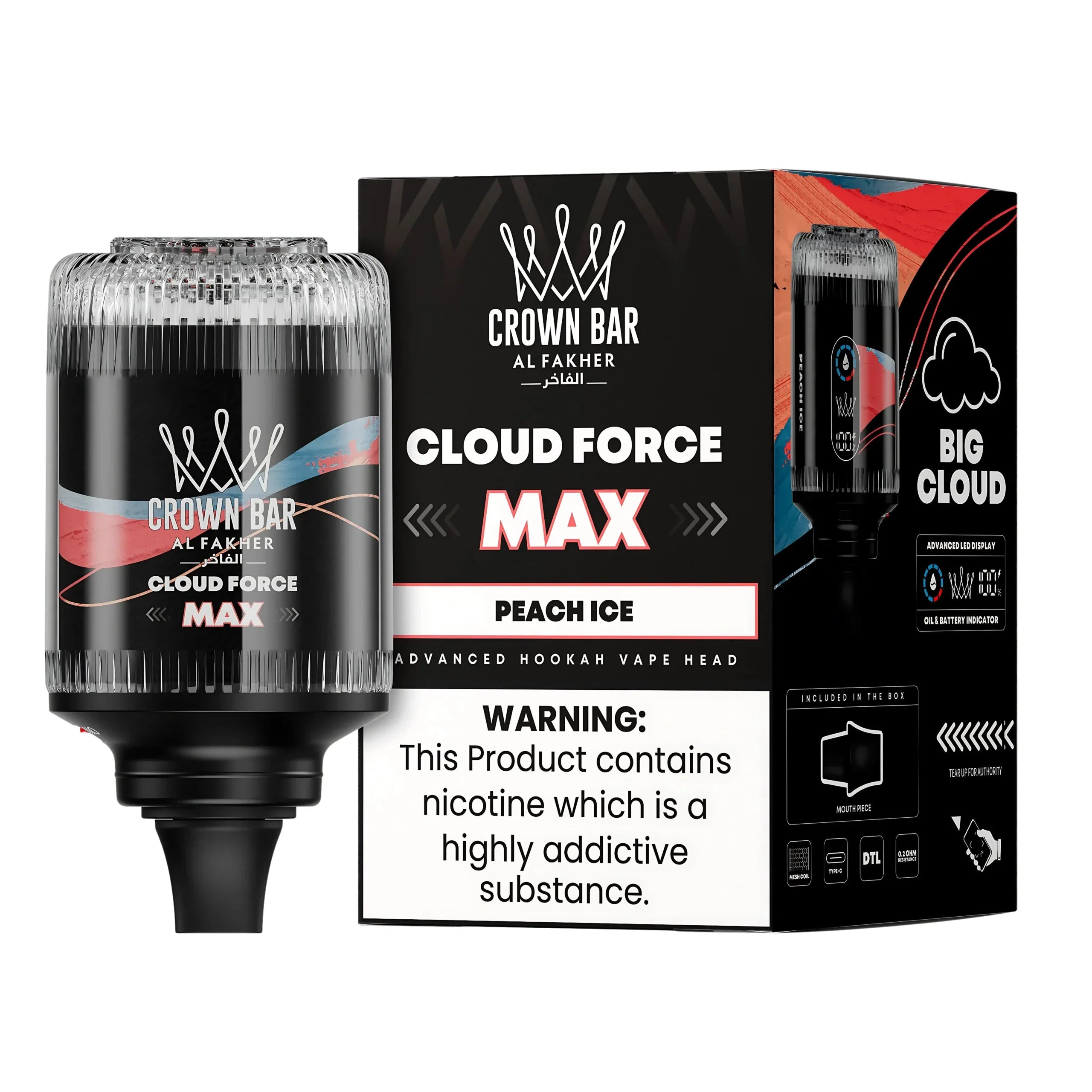 Al Fakher Crown Bar Cloud Force Max 50K E-Hookah Head