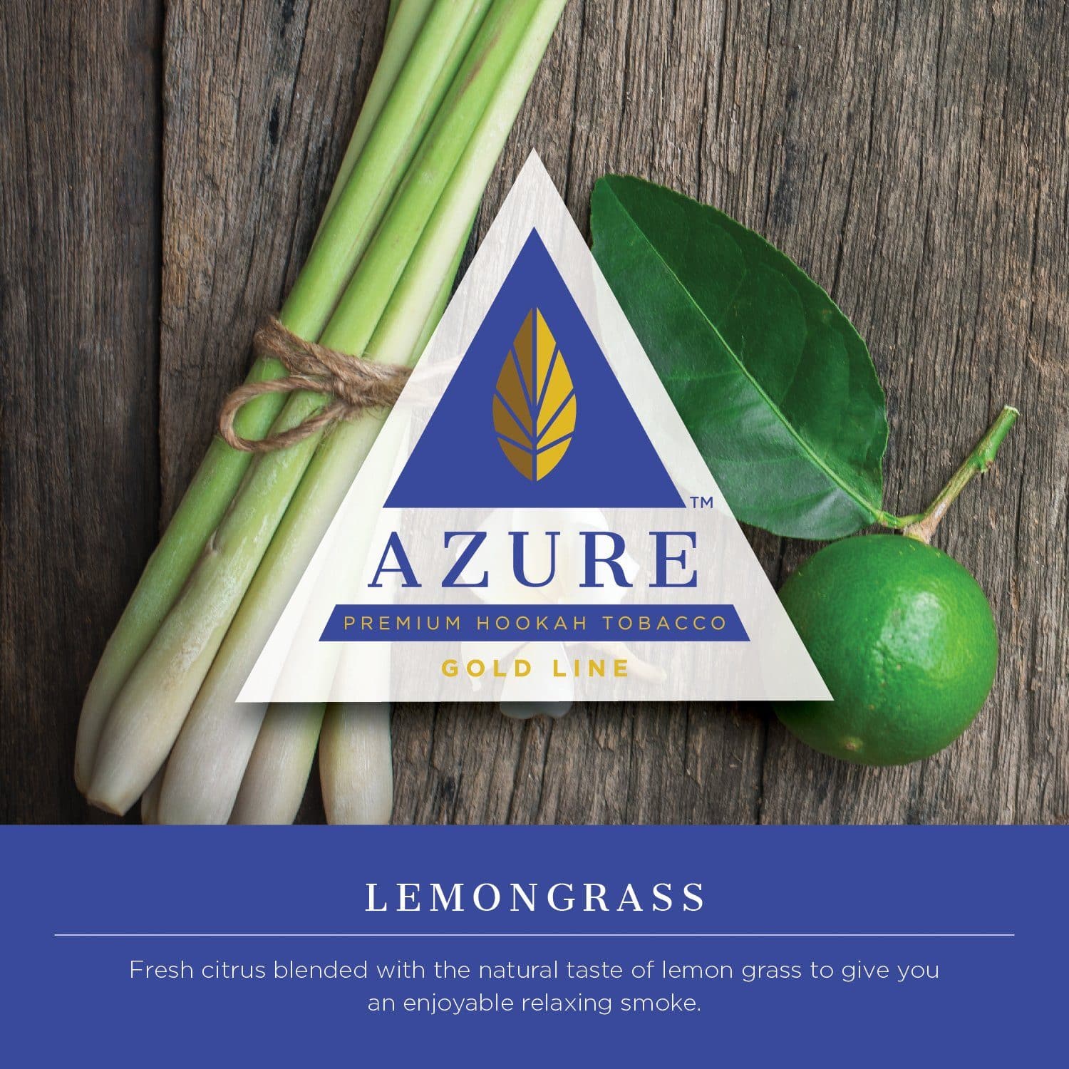 Azure Gold Line Lemongrass Hookah Shisha Flavor