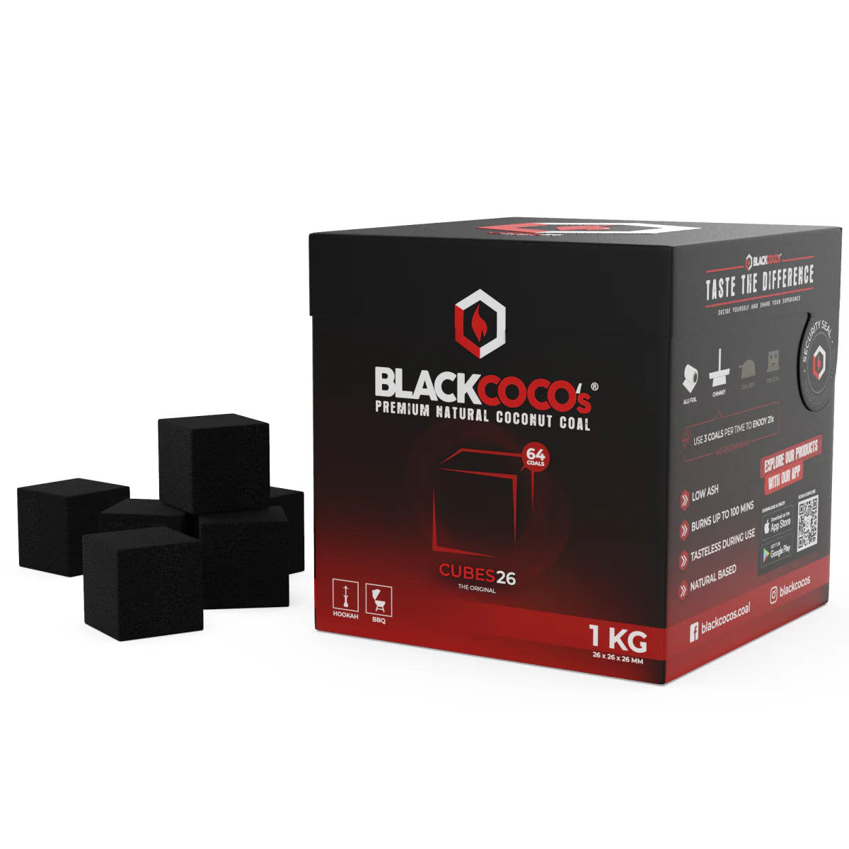 BLACKCOCO's Cubes 26 mm Hookah Charcoal