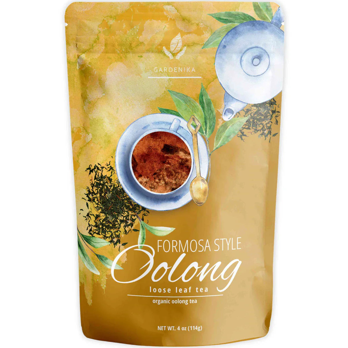 Té verde oolong Gardenika, hojas sueltas, orgánico certificado por el USDA, más de 55 tazas – 113 g (4 oz) 