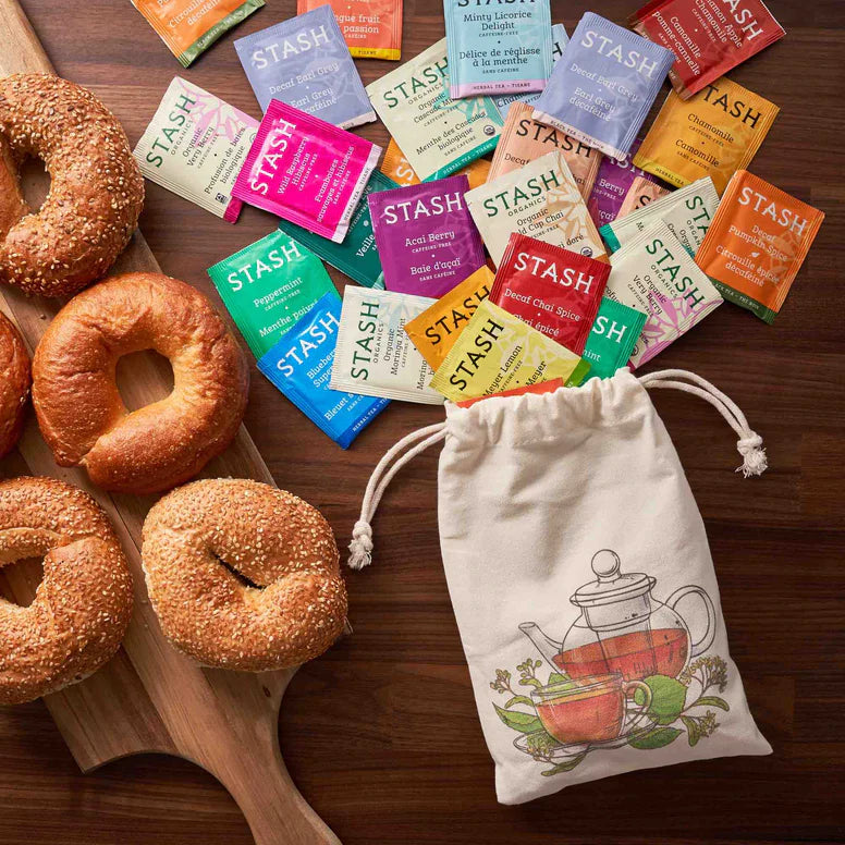 Stash Herbal and Decaf Tea Bags Sampler - Caffeine Free - 50 Ct, 25 Flavors