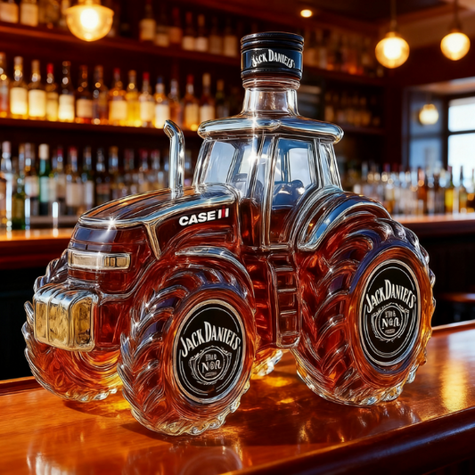 🚜Retro Farm Tractor Wine Bottle，🎁🎁Creative Sealed Whiskey Bottle Ornaments