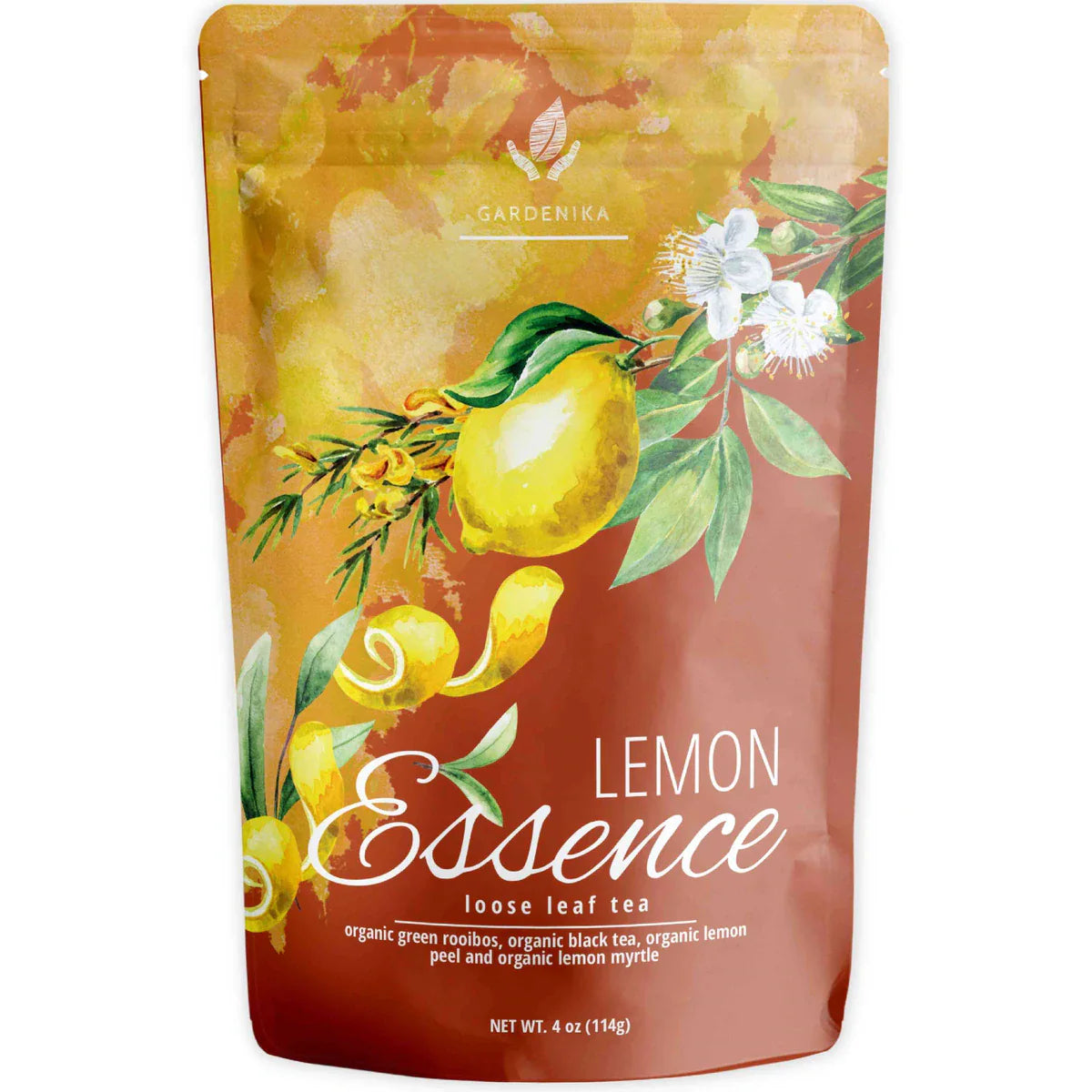 Té negro Gardenika Lemon Essence, hojas sueltas, orgánico certificado por el USDA, más de 55 tazas (113 g) 