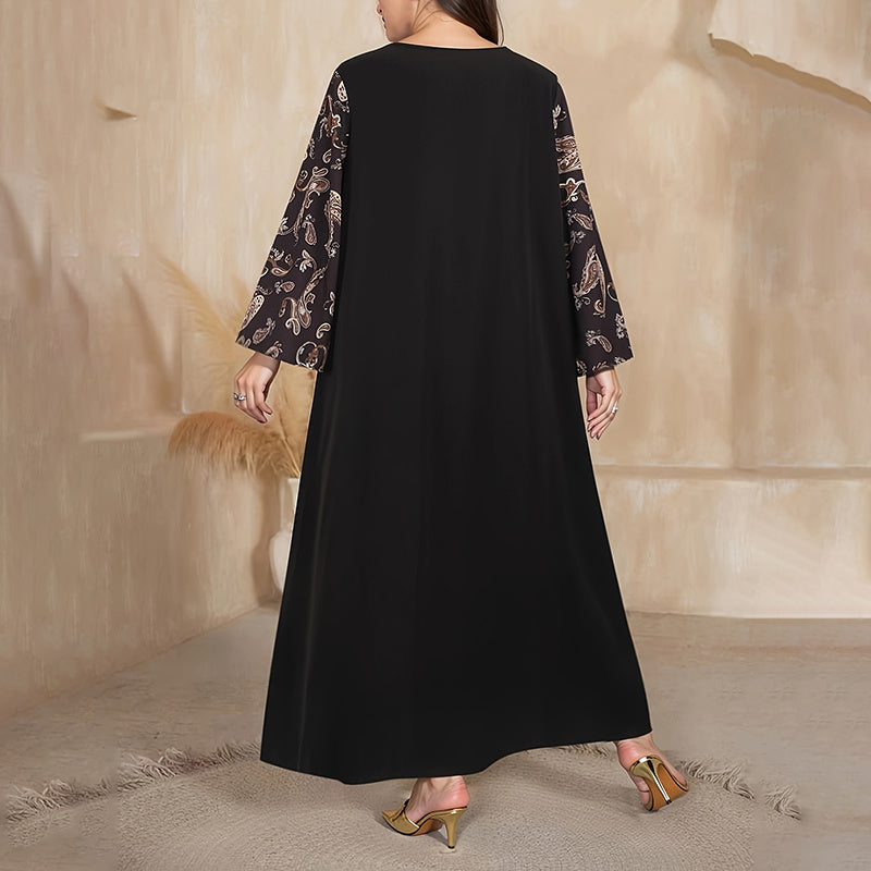 Women's Plus Size Bohemian Floral Print Maxi Dress