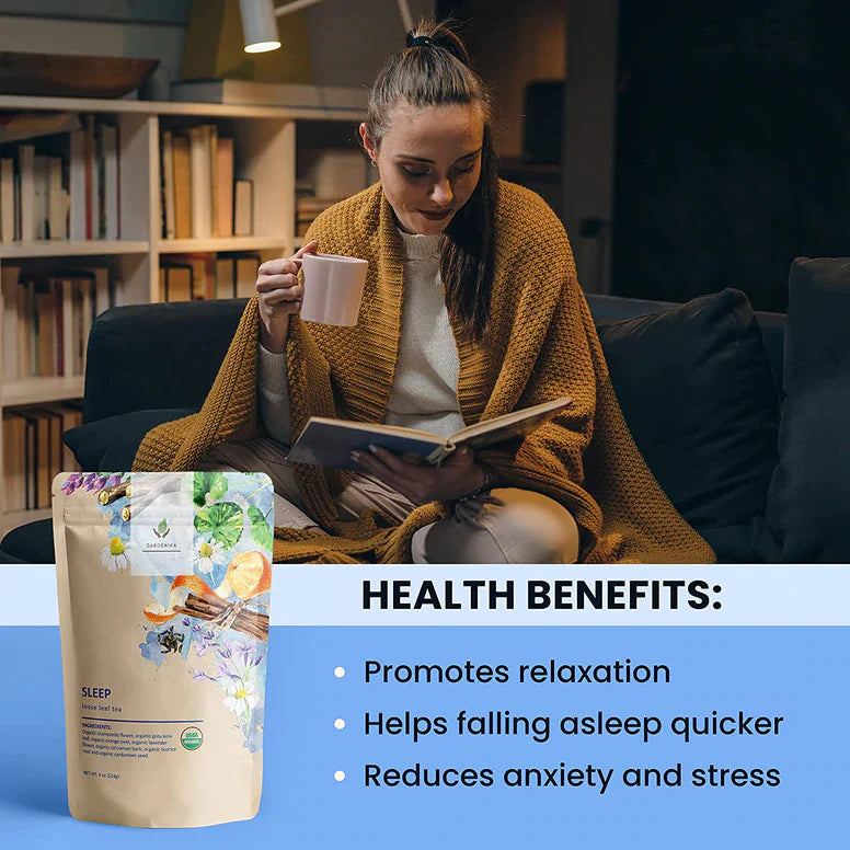 Gardenika Sleep Kräutertee mit losen Blättern, USDA Bio, koffeinfrei – 4 oz (114 g)