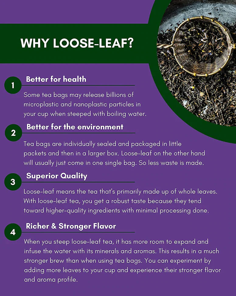 Gardenika Earl Grey Lavendeltee, lose Blätter, USDA Bio, 55+ Tassen – 4 Oz (113 g) 