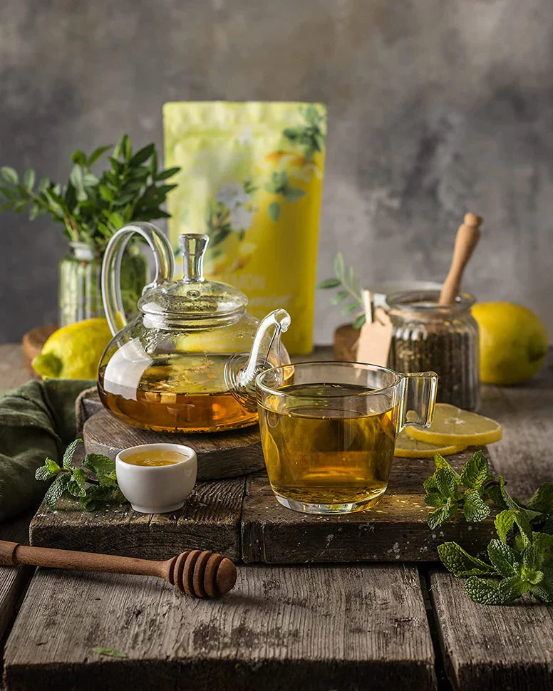 Té de hierbas Gardenika de limón y hierbabuena, hojas sueltas, orgánico certificado por el USDA, sin cafeína, 55+ tazas – 113 g (4 oz) 