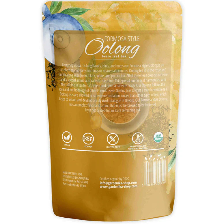 Té verde oolong Gardenika, hojas sueltas, orgánico certificado por el USDA, más de 55 tazas – 113 g (4 oz) 