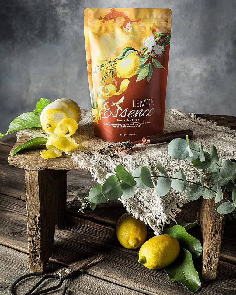 Gardenika Zitronenessenz-Schwarztee, lose Blätter, USDA-Bio, 55+ Tassen – 4 oz (113 g) 