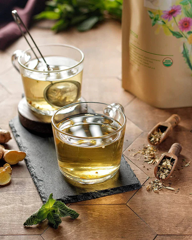 Té de hierbas de hojas sueltas Gardenika Detox, orgánico USDA, sin cafeína - 114 g