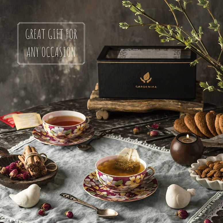 Twinings Teebeutel-Probepackung in Geschenkbox – Kräutertee, koffeinfrei und koffeinhaltig – 60 Stück, 60 Geschmacksrichtungen, Shisha-Aromen 