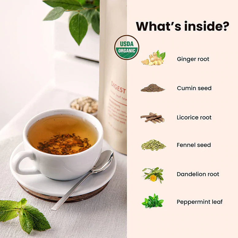 Gardenika Digest Kräutertee mit losen Blättern, USDA-Bio, koffeinfrei – 114 g