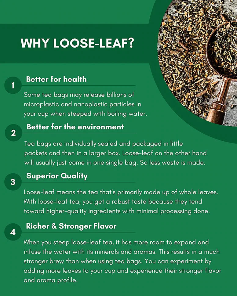 Gardenika Tulsi würziger grüner Tee, lose Blätter, USDA Bio, 55+ Tassen – 4 Oz (113 g) 