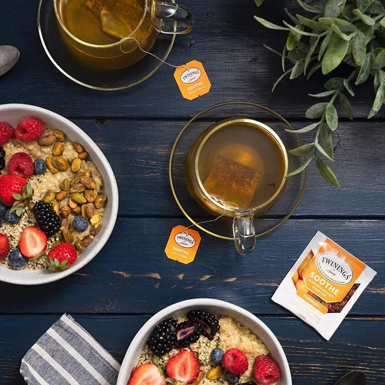 Bolsitas de té Twinings para el bienestar y la inmunidad - Surtido con y sin cafeína - 36 unidades, 12 sabores para narguile