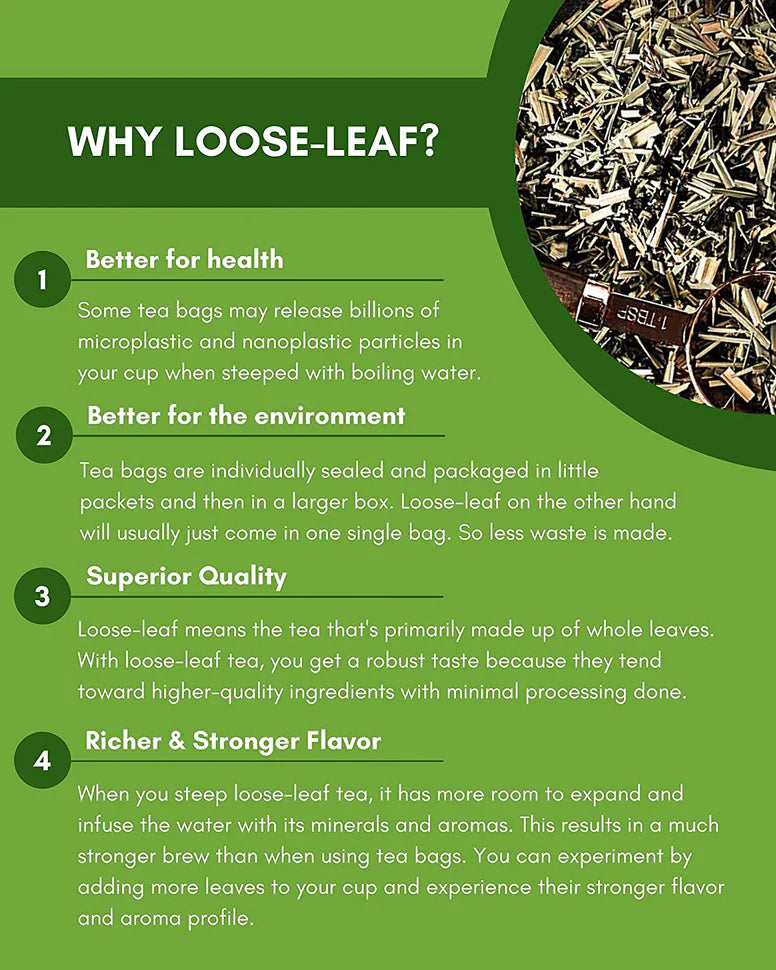 Gardenika Grüner Zitronen-Ginseng-Tee, Loseblätter, USDA Bio, 55+ Tassen – 4 Oz (113 g) 